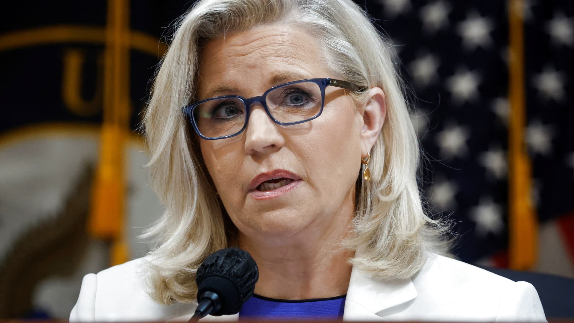 Vice Chair U.S. Representative Liz Cheney (R-WY) speaks during a public hearing of the U.S. House Select Committee to investigate the January 6 Attack on the U.S. Capitol, on Capitol Hill, in Washington, U.S., July 21, 2022.