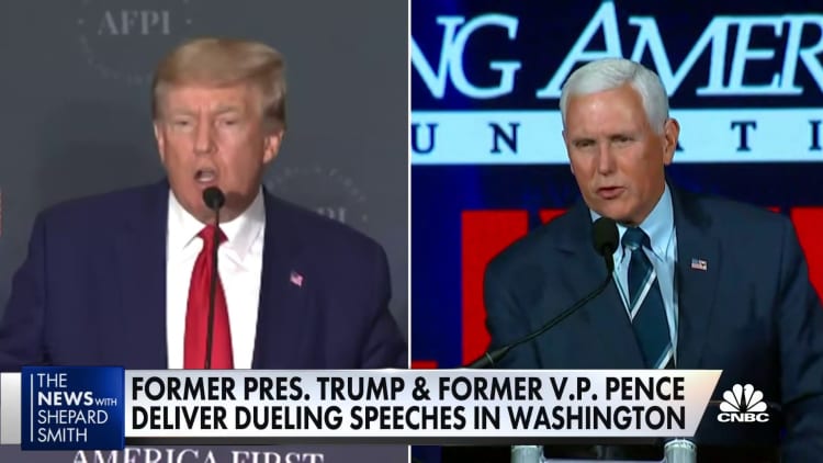 Trump and Pence deliver dueling speeches in D.C. today