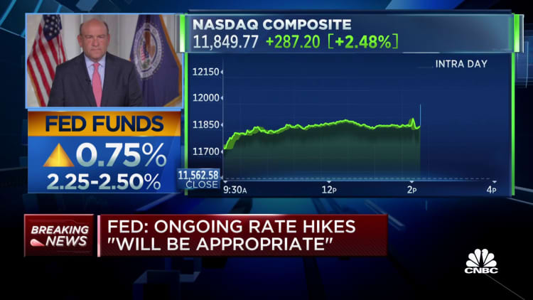Fed unanimously decides to raise interest rates by 75 basis points