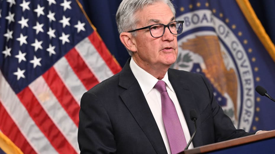 Federal Reserve Board Chairman Jerome Powell speaks during a news conference in Washington, DC, on July 27, 2022.