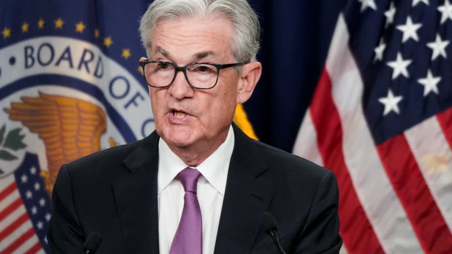 Federal Reserve Board Chairman Jerome Powell speaks during a news conference following a two-day meeting of the Federal Open Market Committee (FOMC) in Washington, U.S., July 27, 2022. REUTERS/Elizabeth Frantz