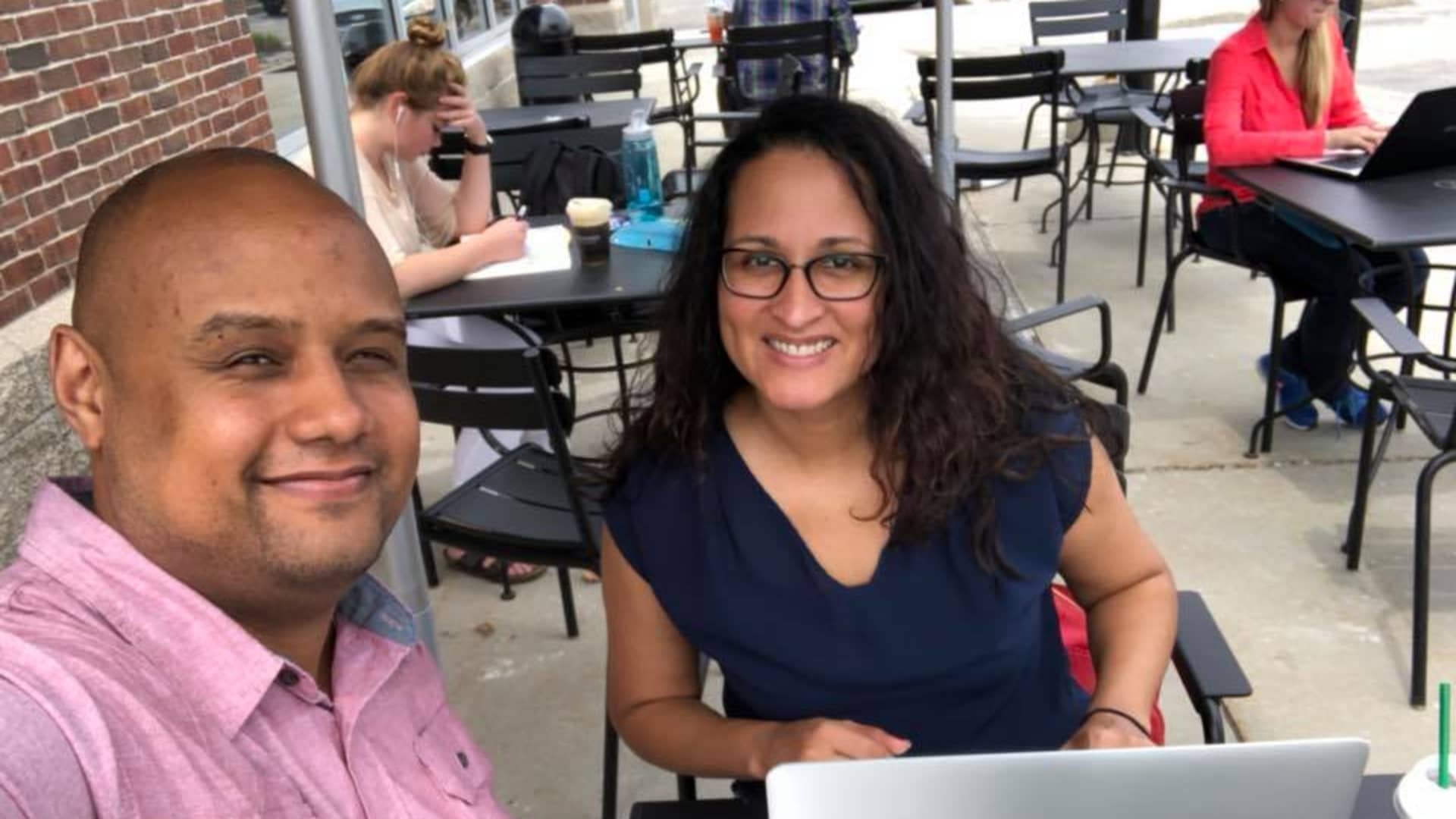 Kimanzi Constable and his wife like to work from local coffee shops like Breaking Wave coffee when they visit Sarasota — but sometimes they just go to Starbucks!