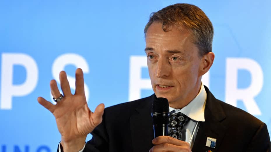 Intel CEO Pat Gelsinger pictured during the 'Chips for health' event at the Grischa Hotel at the World Economic Forum in Davos, Switzerland, on May 24, 2022.
