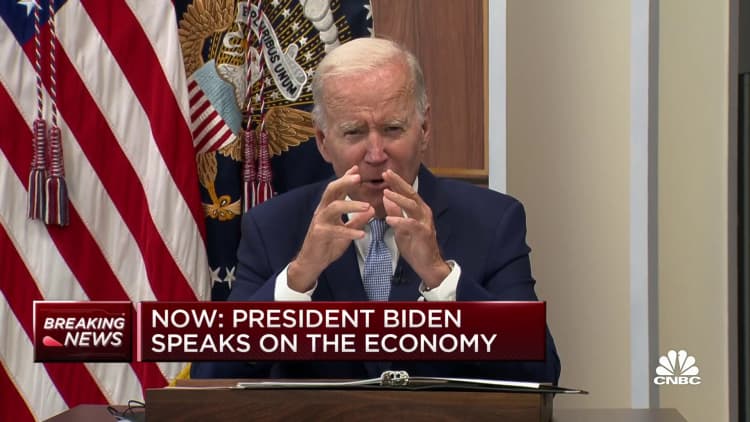 This year's slower growth is consistent with transition steady growth and lower inflation, says President Biden