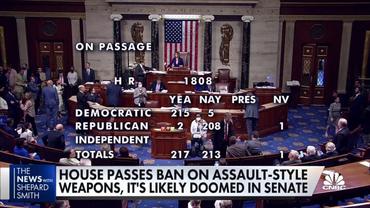 House of Representatives narrowly passes assault-style weapons ban