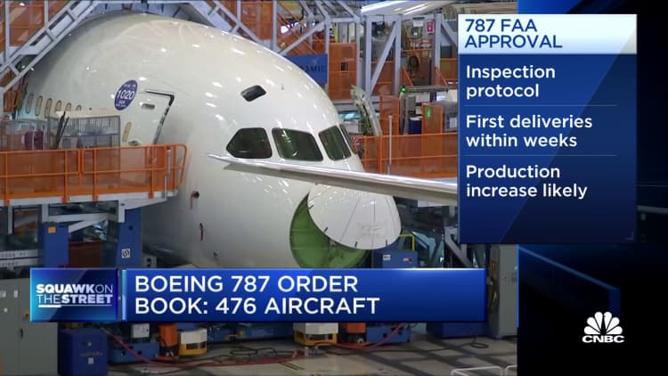 Federal Aviation Administration approves Boeing's 787 inspection