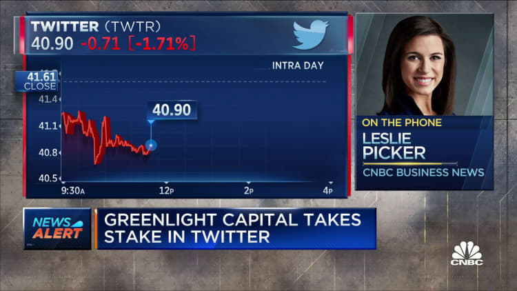 Greenlight Capital takes stake in Twitter