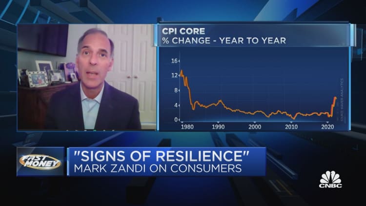 Moody's' Mark Zandik suggests a jump in credit card balances and jolts is a sign of resilience