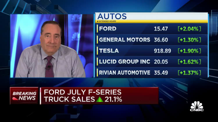 Ford reports a 36.6% increase in auto sales from a year ago in July