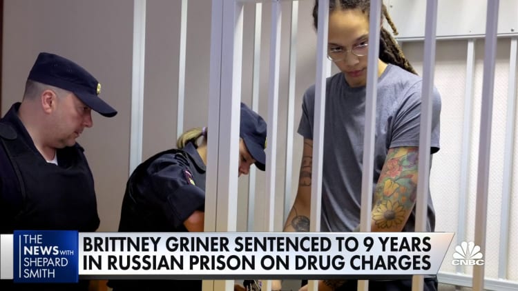 WNBA star Brittney Griner gets 9-year sentence from Russian court