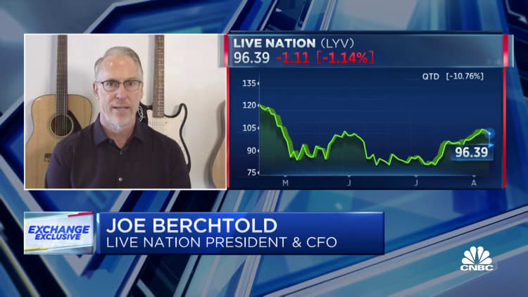 We've seen demand stay strong, top to bottom, says Live Nation CFO Joe Berchtold
