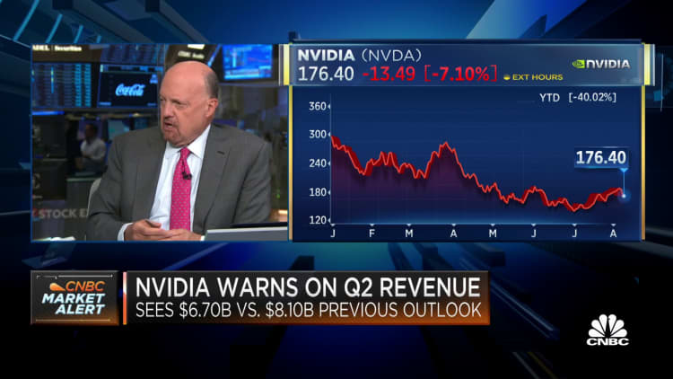 Nvidia shares sink after company lowers second-quarter revenue outlook