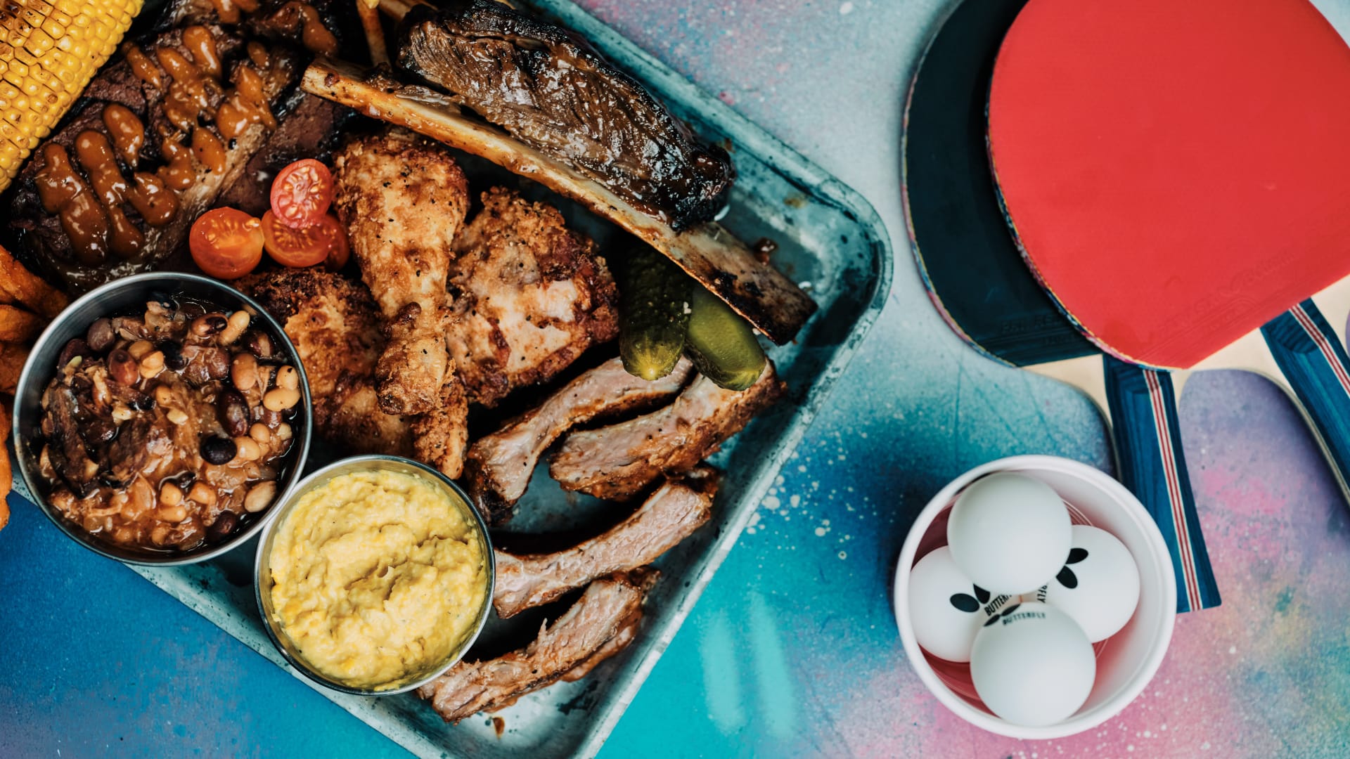 Business owner Marcus Calvani runs JB's Brewhouse, in St. Helier, Jersey, a bar and restaurant that sells Texas-style barbecue.