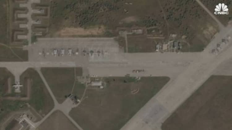 Satellite images reveal Russian warplanes in Crimea destroyed in airstrike