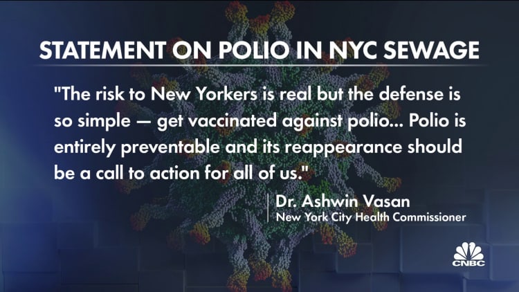 Health officials in NYC detect polio in city wastewater