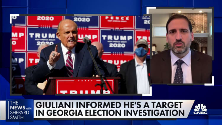 Rudy Giuliani informed he's a target in Georgia election investigation