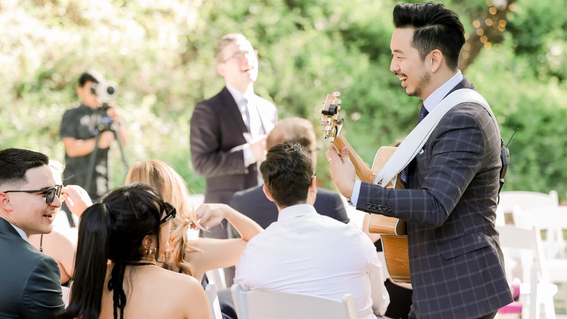 Moses Lin got his start as a wedding guitarist by playing at a friend's wedding.