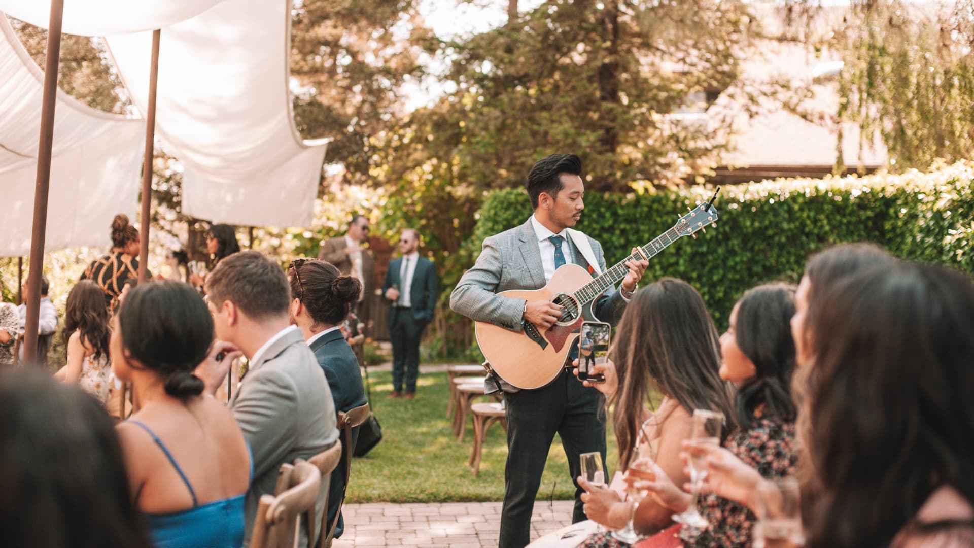 Moses Lin is invested in growing his wedding guitarist clientele. He hopes to break $200,000 in bookings within a year and even play abroad.