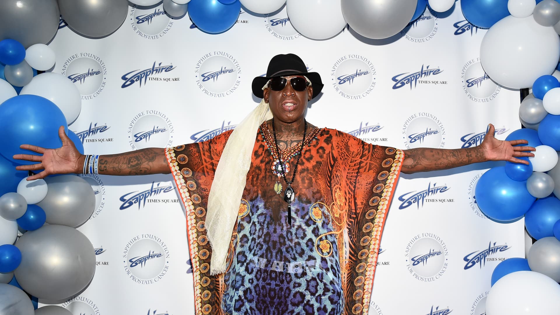 Dennis Rodman attends Sapphire Gentlemen's Club Debuts New Times Square Location on August 15, 2019 in New York City.