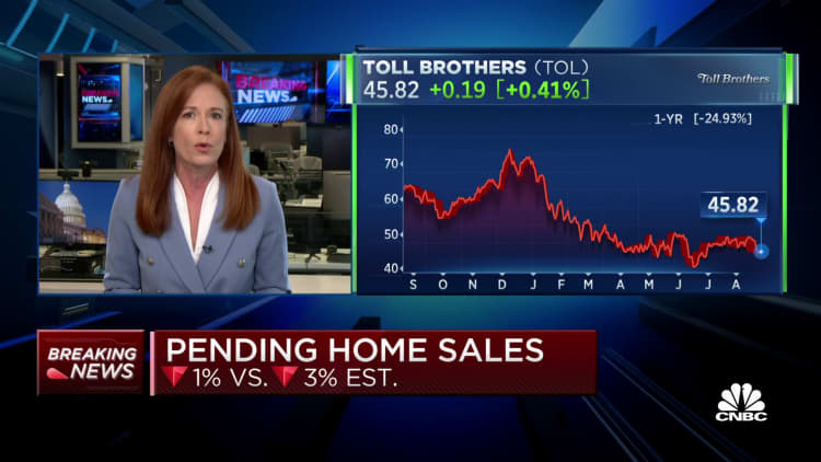 Pending homes sales drop to 1 percent in July