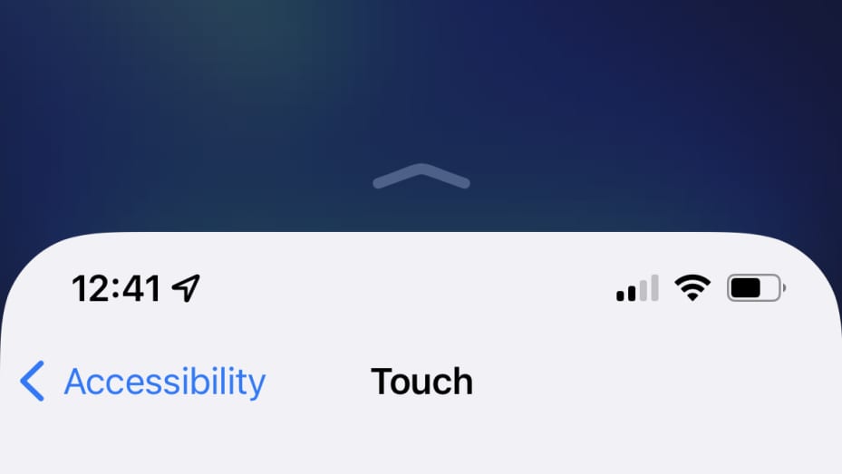 iPhone 13 Pro when Reachability is enabled.