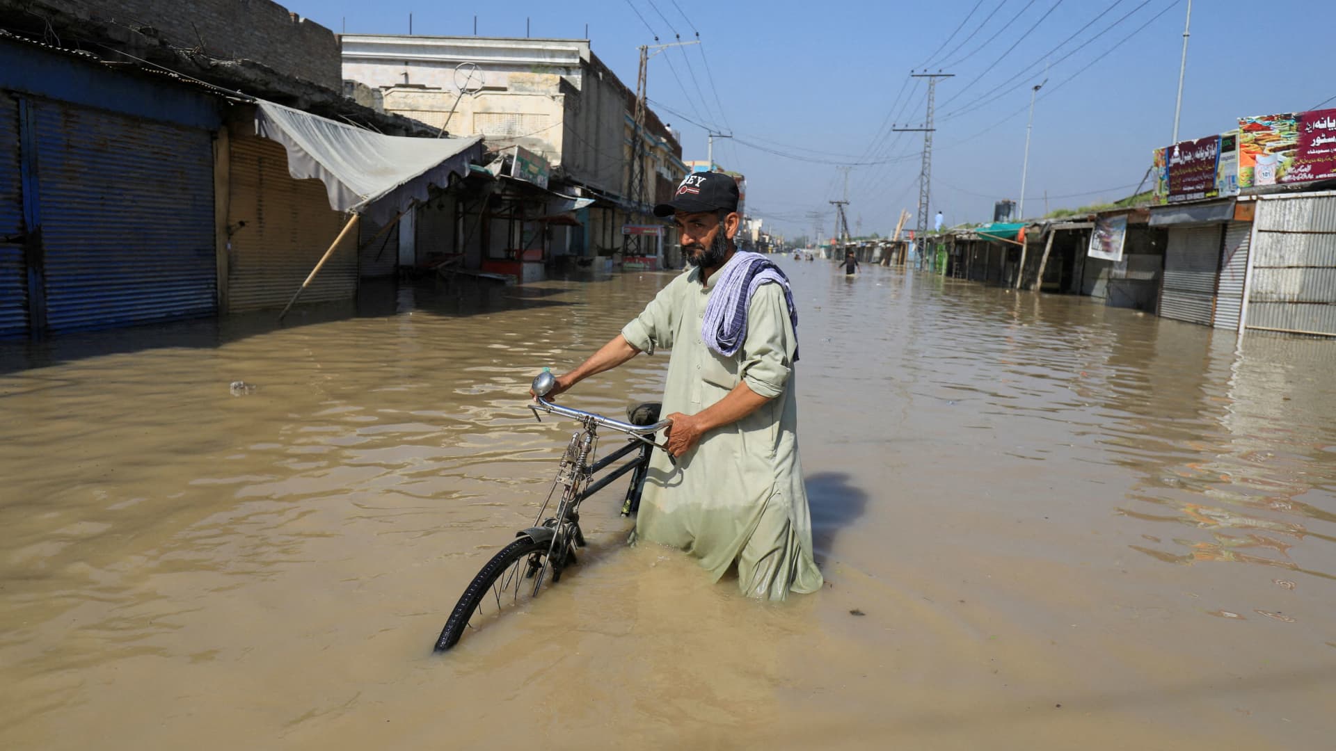 A flooded area in Nowshera, Pakistan, on Aug. 29, 2022.