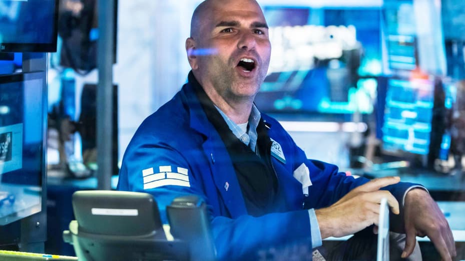 Trader on the floor of the NYSE Aug. 30, 2022.