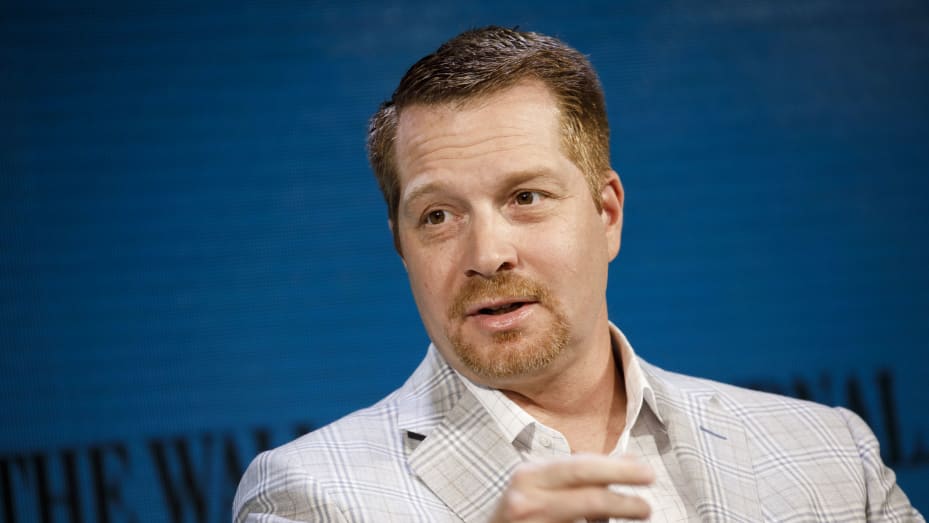 George Kurtz, co-founder and CEO of CrowdStrike, speaks at the Wall Street Journal D.Live global technology conference in Laguna Beach, California, on Oct. 17, 2017.