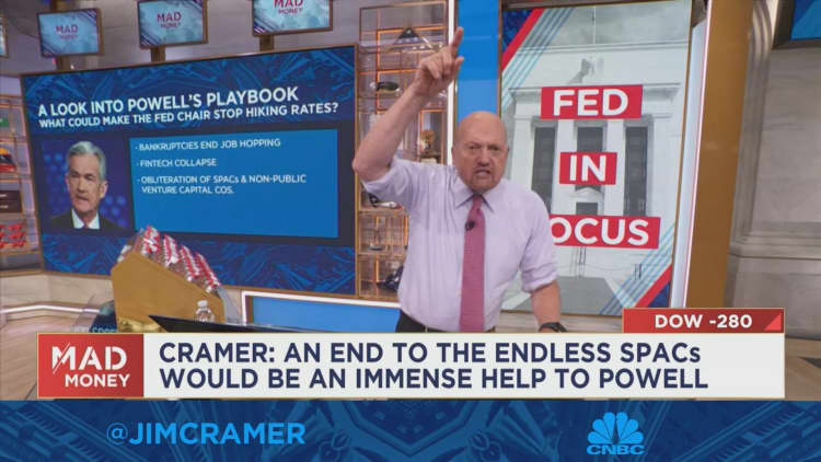 The Fed is likely to keep tightening until there is a real slowdown in U.S. economy, says Cramer