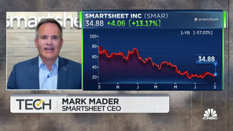 Our hiring moderation is a result of the scale we're starting to achieve, says Smartsheet CEO