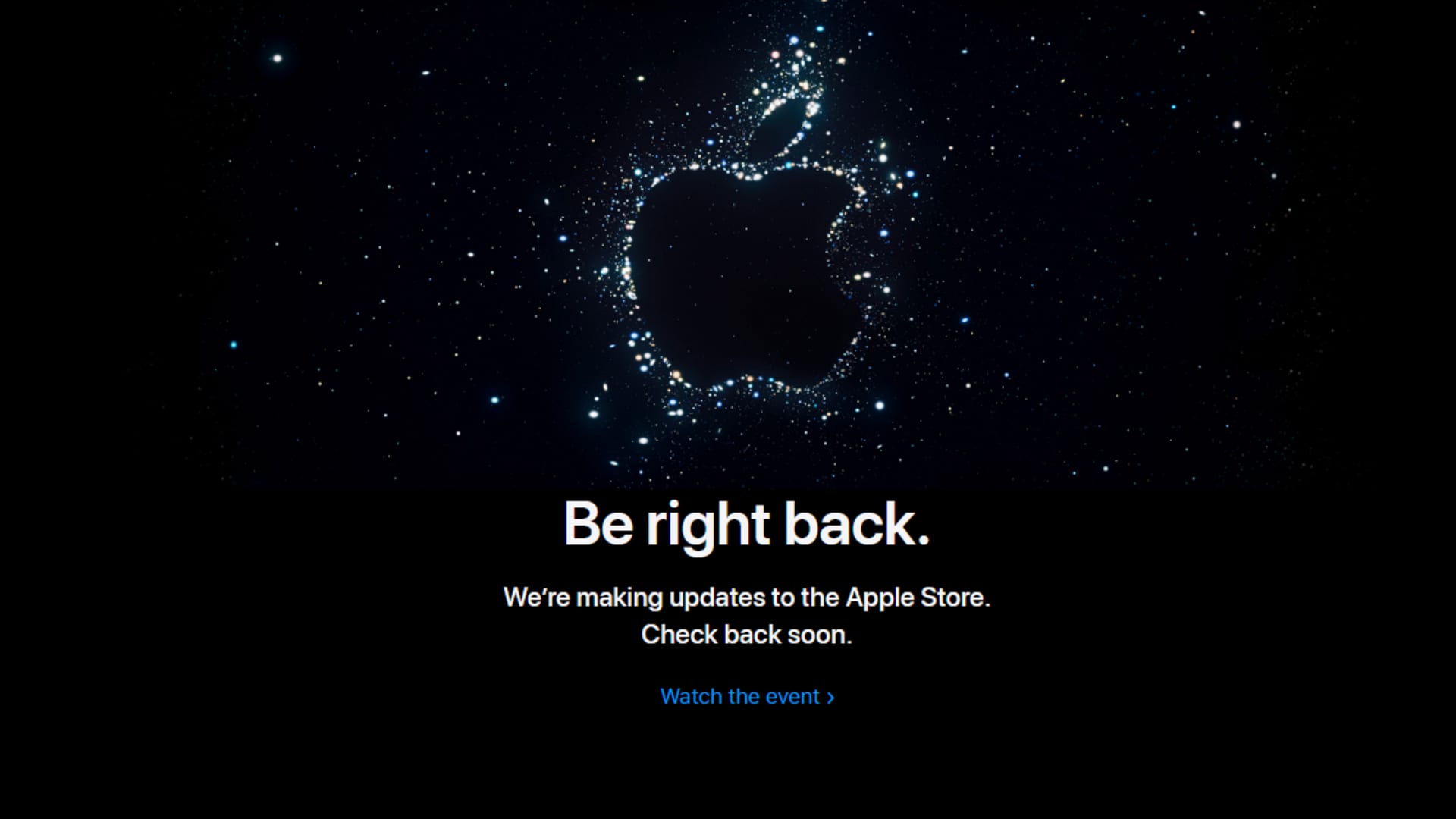 The Apple Store is down.