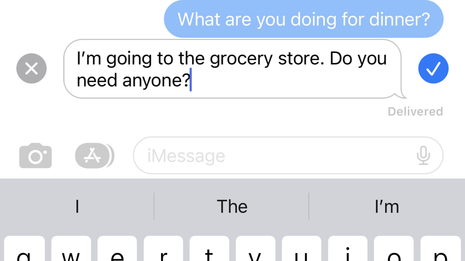 iMessage in edit mode on iOS16.