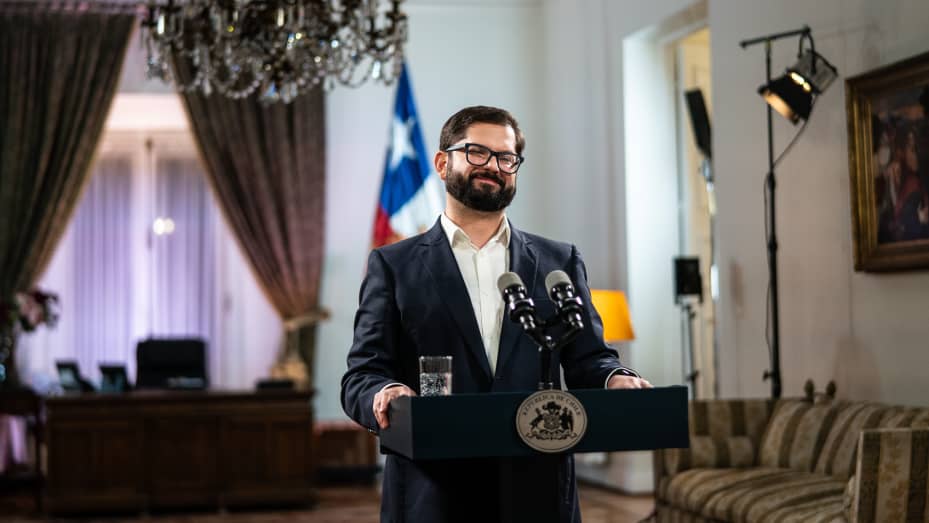 Chile's leftist leader Gabriel Boric rose to prominence during anti-government protests.