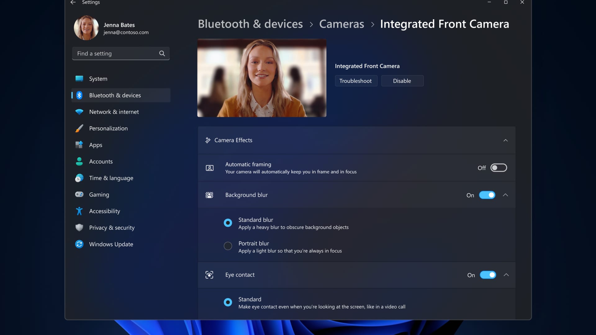 If you have a compatible PC, Windows 11 can make it look like you're always making eye contact on video calls.