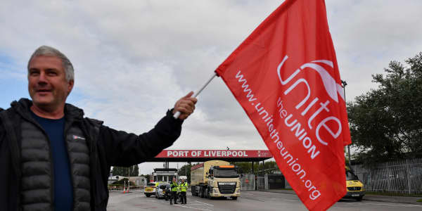A new wave of UK port labor strikes begins, with 'massive impact' for Christmas supply chain