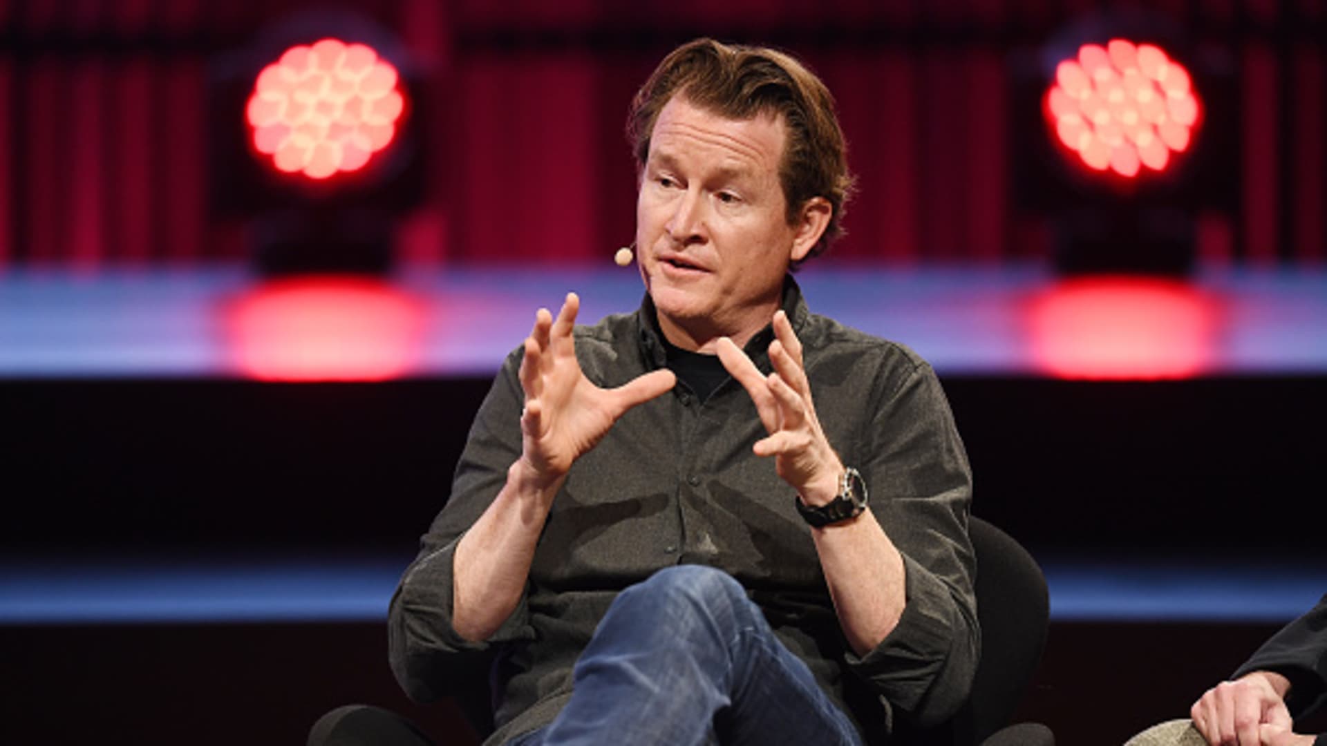 Ryan Gellert, now the CEO of Patagonia, speaking at the Copenhagen Fashion Summit 2019 at DR Koncerthuset on May 16, 2019 in Copenhagen, Denmark.
