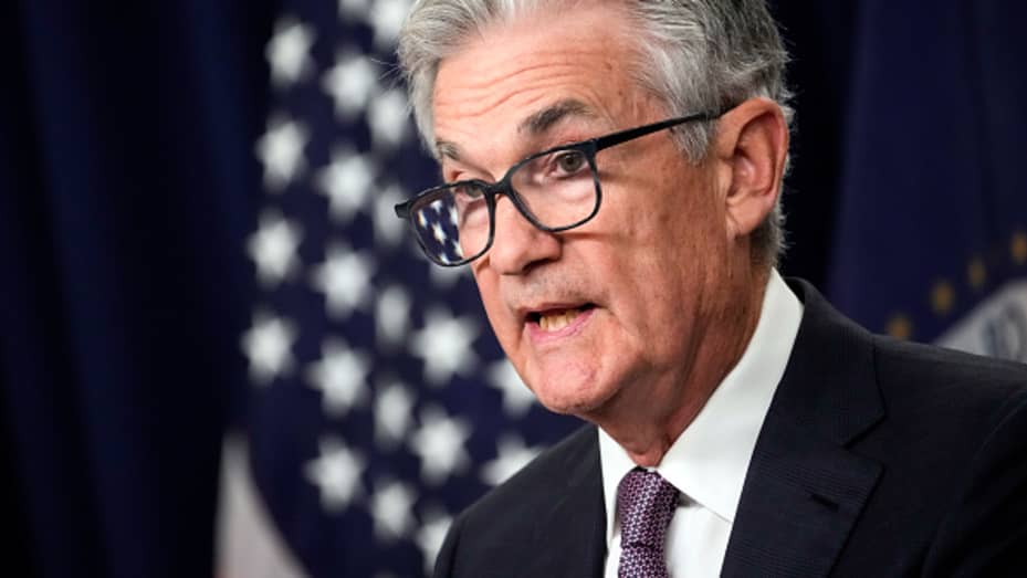 U.S. Federal Reserve Board Chairman Jerome Powell speaks during a news conference following a meeting of the Federal Open Market Committee (FOMC) at the headquarters of the Federal Reserve on September 21, 2022 in Washington, DC.