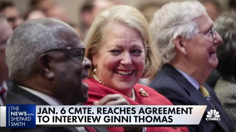 NBC reports House Jan. 6 committee will interview Ginni Thomas, wife of SCOTUS Justice Clarence Thomas