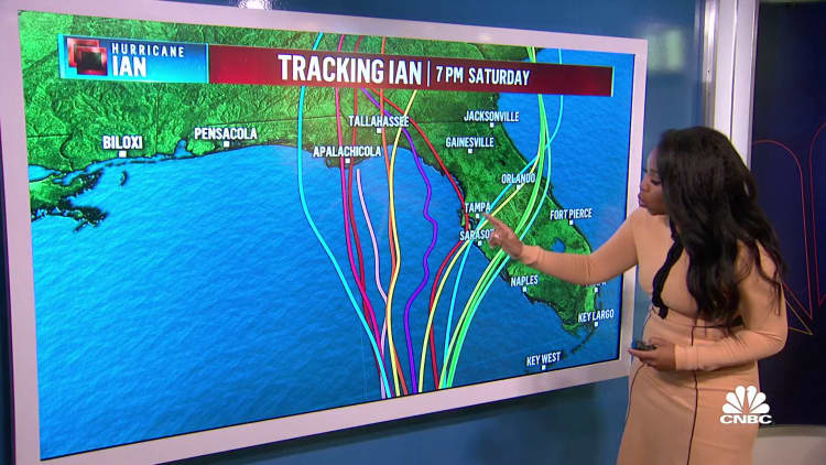 Delar av Florida kunde se 15 tum regn från orkanen Ian