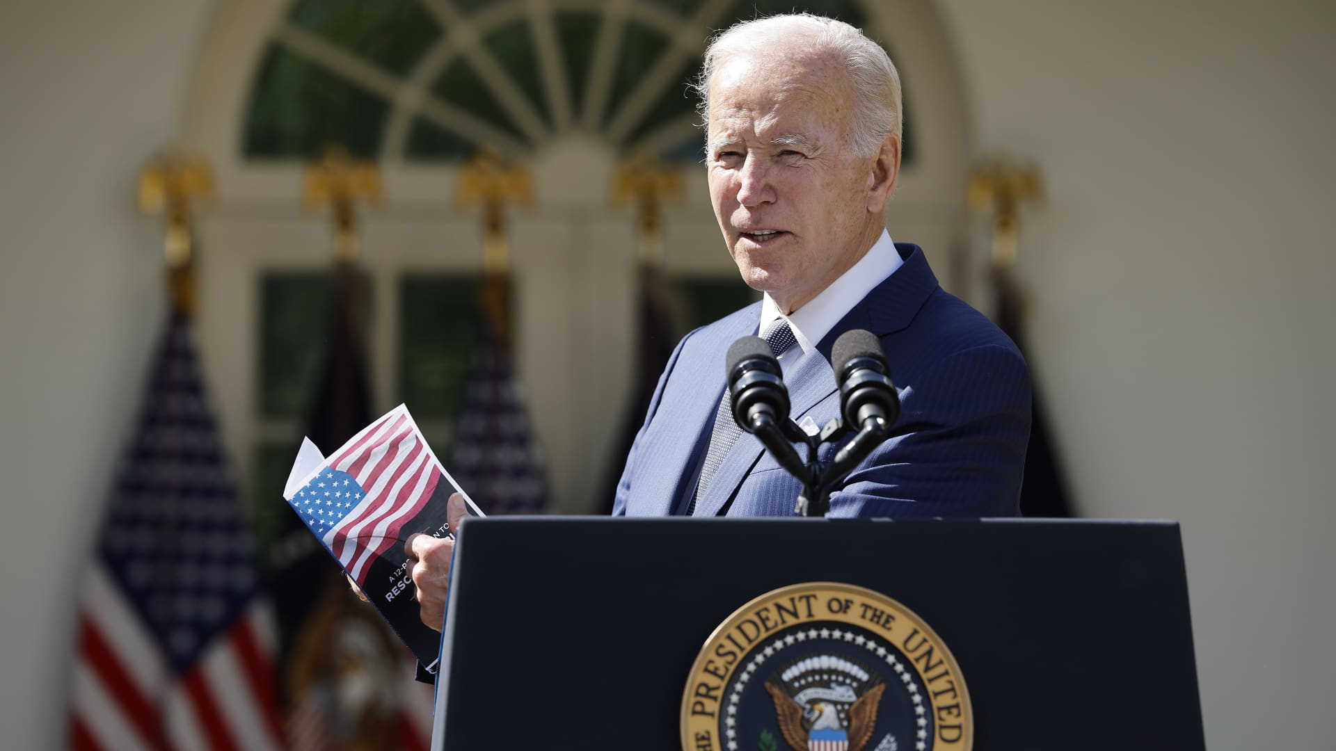 President Joe Biden delivers remarks about lowering health-care costs at a White House Rose Garden event on Sept. 27, 2022.