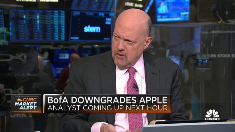 Apple shares move lower as BofA downgrades stock