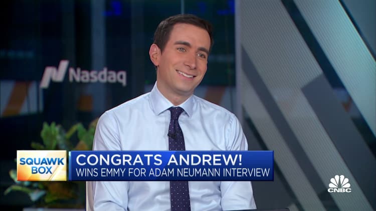 CNBC's Andrew Ross Sorkin wins Emmy for interview with WeWork's Adam Neumann