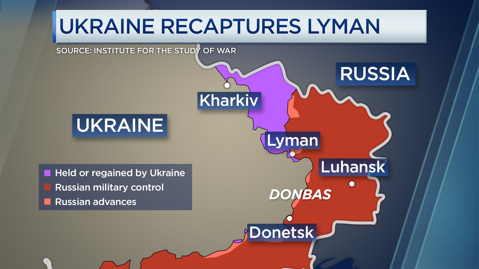 Ukraine recaptures Lyman, a key logistics hub for Russian forces.