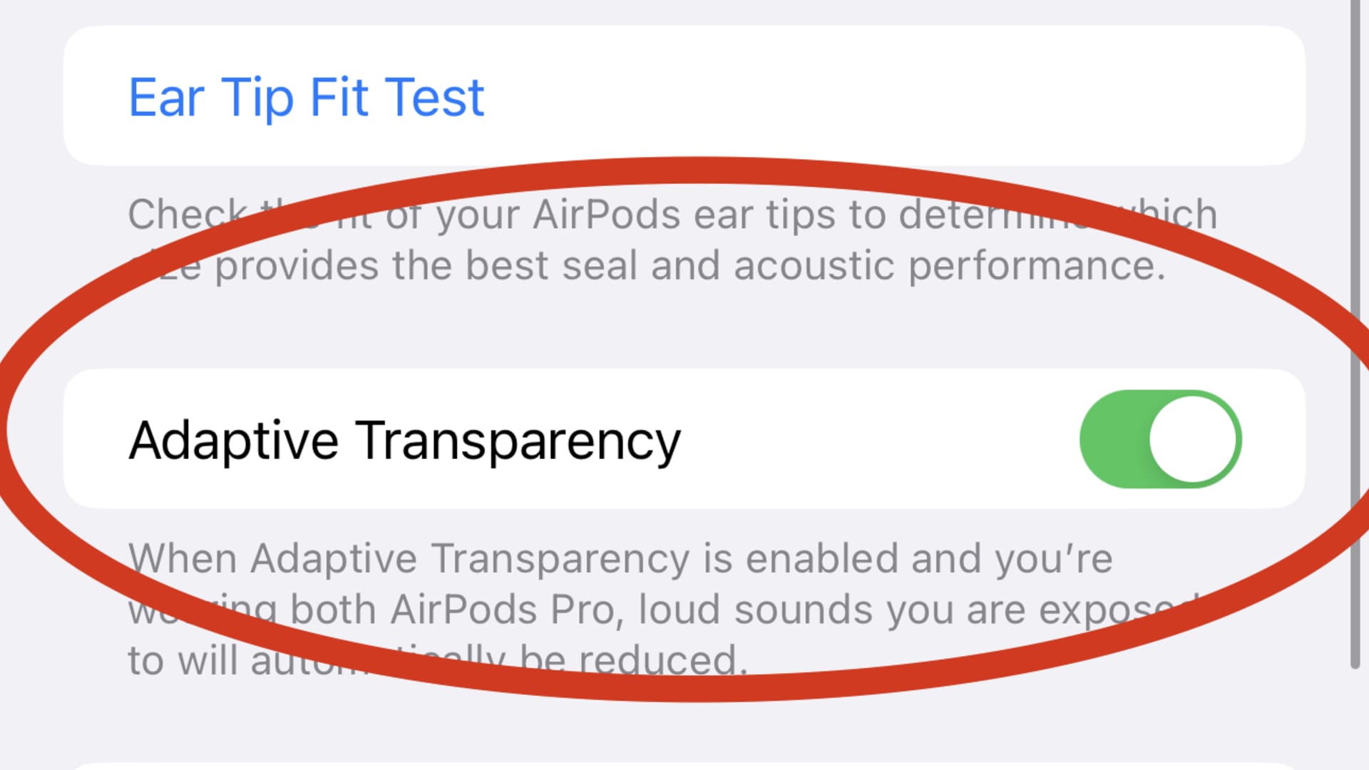 Adaptive Transparency mode on AirPods Pro (2nd generation)