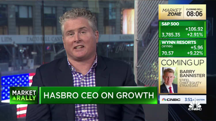 Chris Cocks, Hasbro CEO, says toys are a category that is resilient in tough times
