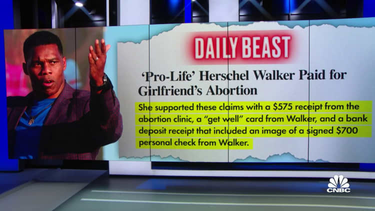 El candidato antiaborto Herschel Walker niega haber pagado por el aborto de su novia