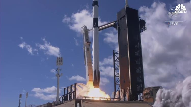 SpaceX Crew-5 NASA mission launches, carrying astronauts to ISS