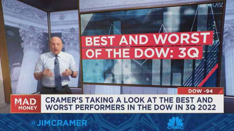 Cramer says Walmart and Apple are two of the Dow's biggest winners during Q3