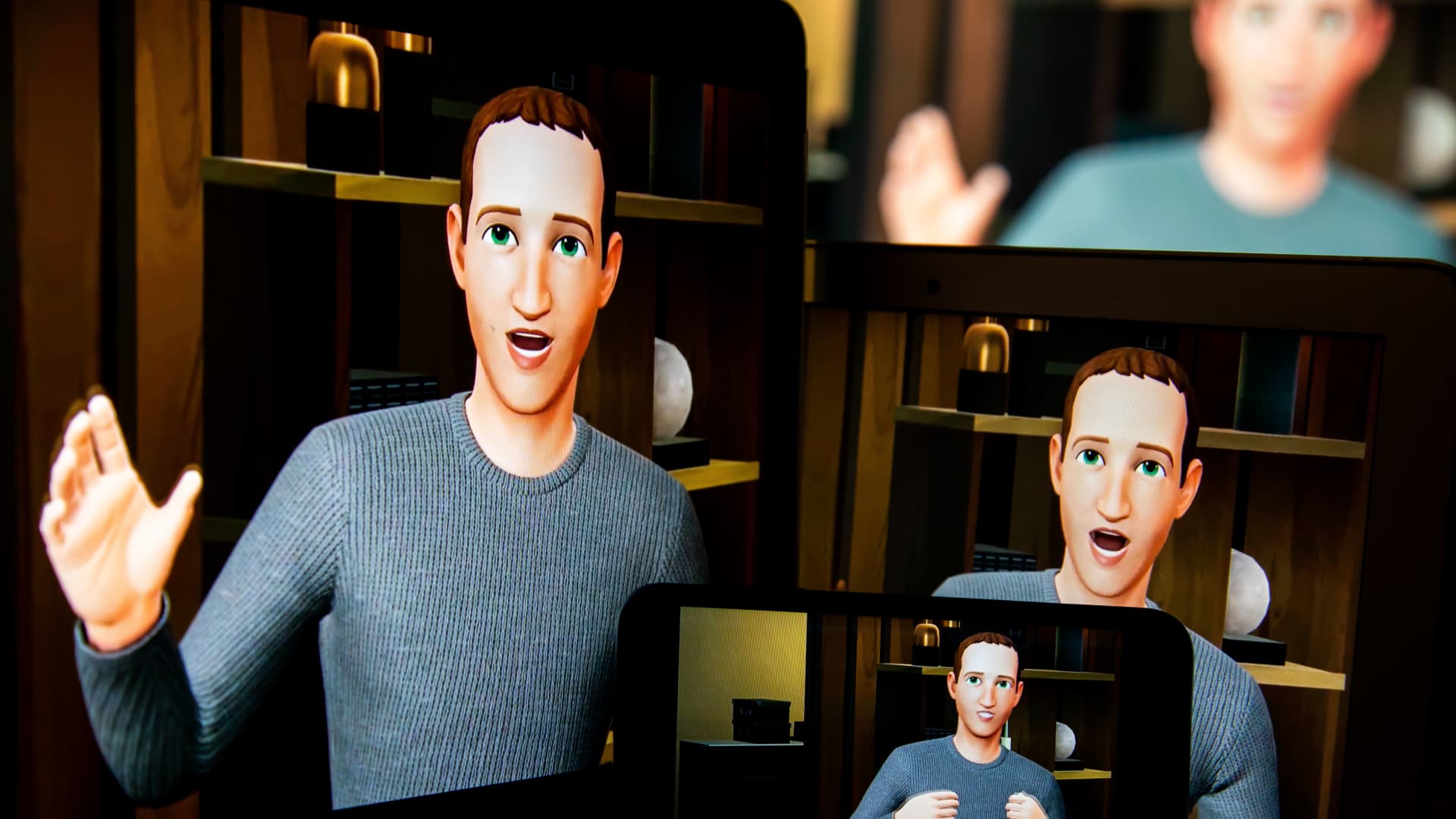 An avatar of Meta Platforms Inc. CEO Mark Zuckerberg speaks during the virtual Meta Connect event in New York, U.S., Tuesday, October 11, 2022.