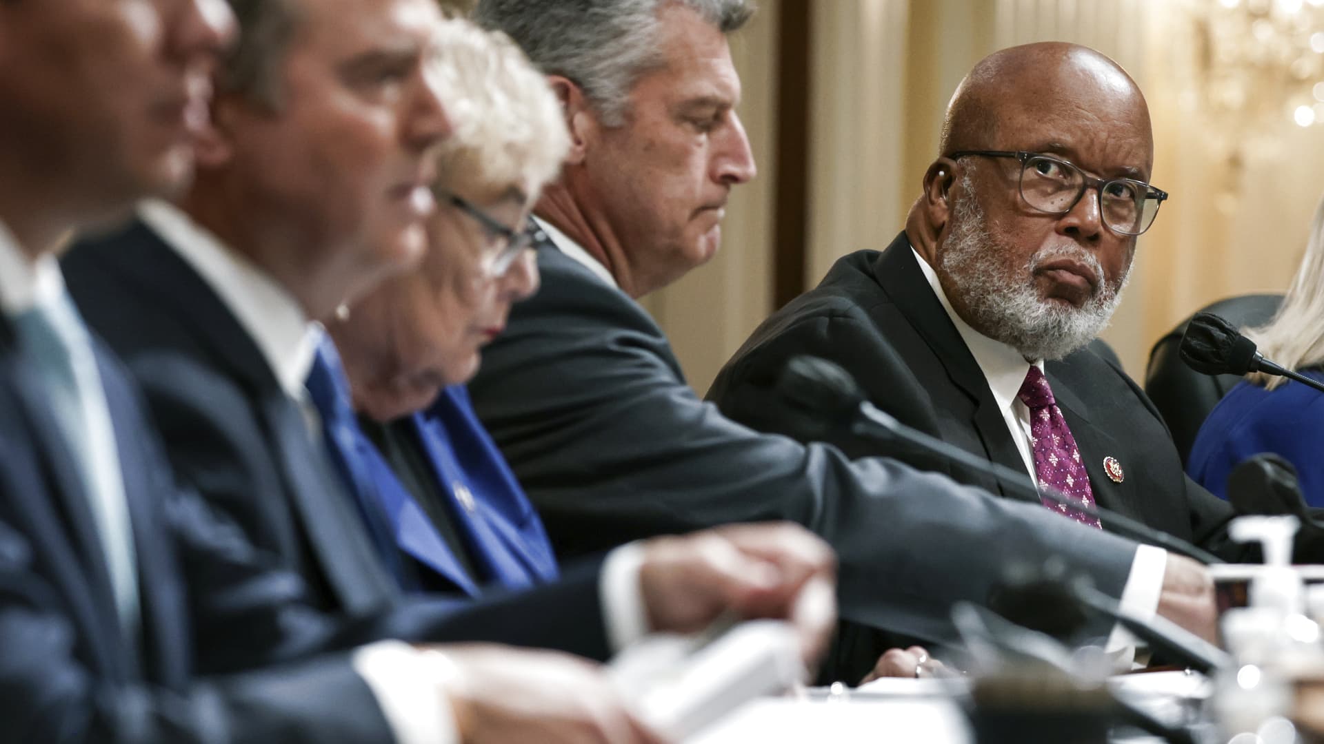 U.S. Rep. Bennie Thompson (D-MS) (R), Chair of the House Select Committee to Investigate the January 6th Attack on the U.S. Capitol, presides over a hearing on the January 6th investigation in the Cannon House Office Building on October 13, 2022 in Washington, DC.